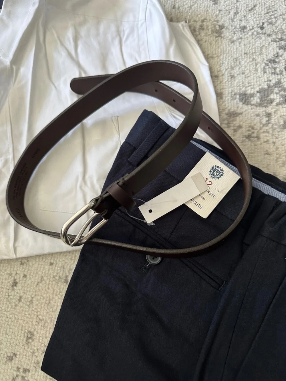Crewcuts Brown (Dark Caramel) Italian Bonded Leather Dress Belt Boys XL NWT